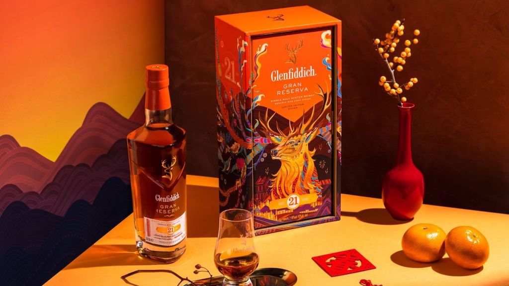 A bottle of Glenfiddich