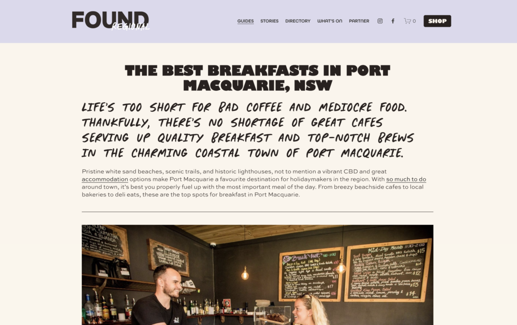 FOUND Port Macquarie Best Breakfasts