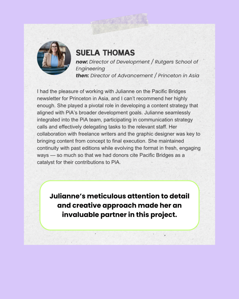 Suela Thomas testimonial for Julianne Greco